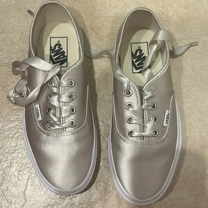 Silver Satin Vans